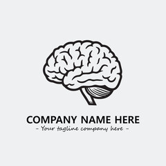 Brain illustration black and white for logo company vector image

