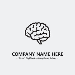 Brain illustration black and white for logo company vector image
