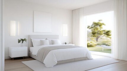 Modern Bedroom with Garden View