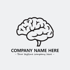 Brain illustration black and white for logo company vector image

