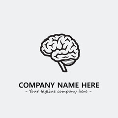 Brain illustration black and white for logo company vector image
