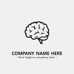 Brain illustration black and white for logo company vector image
