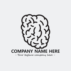 Brain illustration black and white for logo company vector image

