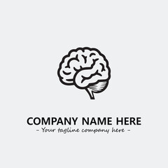 Brain illustration black and white for logo company vector image
