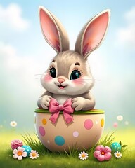 Conejito en huevo de Pascua (lazo).