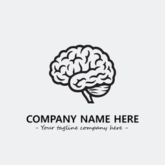 Brain illustration black and white for logo company vector image
