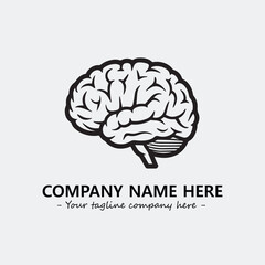 Brain illustration black and white for logo company vector image
