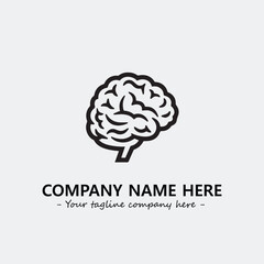 Brain illustration black and white for logo company vector image
