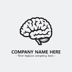 Brain illustration black and white for logo company vector image
