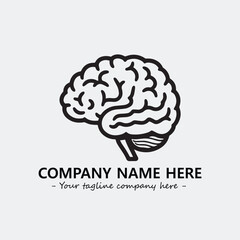 Brain illustration black and white for logo company vector image
