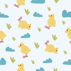 Spring easter character pattern, easter animals character pattern, Easter