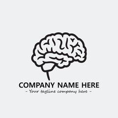 Brain illustration black and white for logo company vector image

