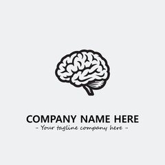 Brain illustration black and white for logo company vector image
