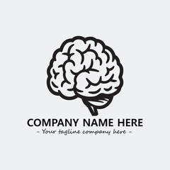 Brain illustration black and white for logo company vector image
