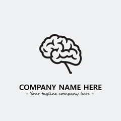 Brain illustration black and white for logo company vector image
