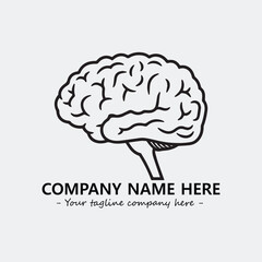 Brain illustration black and white for logo company vector image
