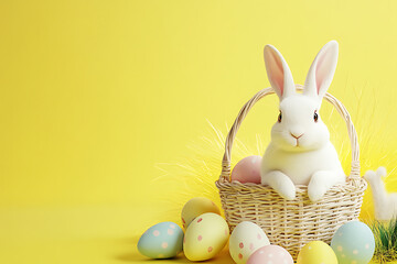 easter bunny and easter eggs