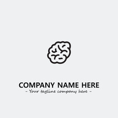 Brain illustration black and white for logo company vector image
