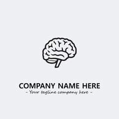 Brain illustration black and white for logo company vector image
