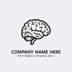 Brain illustration black and white for logo company vector image
