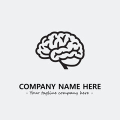 Brain illustration black and white for logo company vector image

