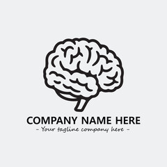 Brain illustration black and white for logo company vector image
