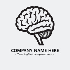 Brain illustration black and white for logo company vector image
