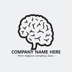 Brain illustration black and white for logo company vector image
