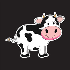 Eps 10, vector illustration about Anime monster with cow animal character ready to print for sticker