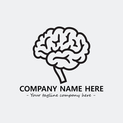 Brain illustration black and white for logo company vector image
