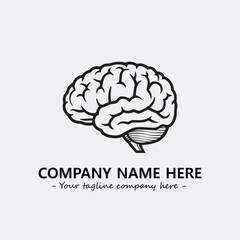 Brain illustration black and white for logo company vector image

