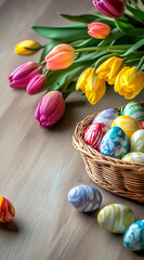easter eggs in basket