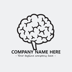 Brain illustration black and white for logo company vector image
