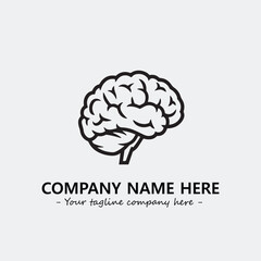 Brain illustration black and white for logo company vector image
