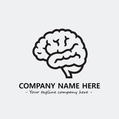 Brain illustration black and white for logo company vector image
