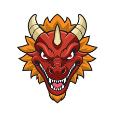 dragon head mascot vector illustration furious dragon design