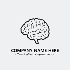 Brain illustration black and white for logo company vector image
