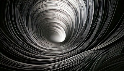 Abstract black swirl tunnel