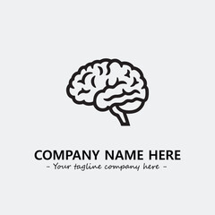 Brain illustration black and white for logo company vector image
