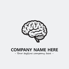 Brain illustration black and white for logo company vector image
