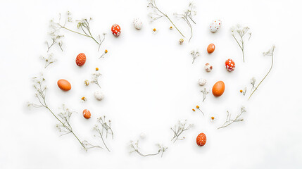 easter eggs on a white background