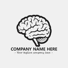 Brain illustration black and white for logo company vector image
