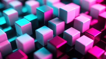 Obraz premium Abstract 3D cubes, vibrant colors