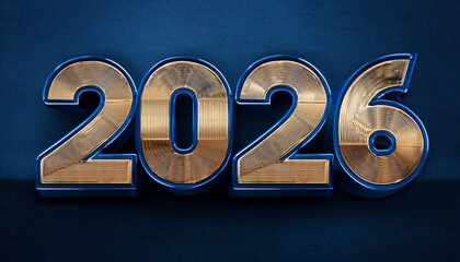 Blue and gold 2026 numerals