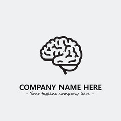 Brain illustration black and white for logo company vector image
