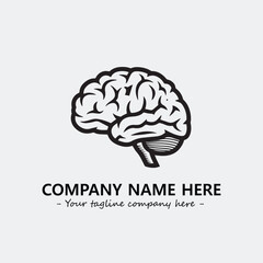 Brain illustration black and white for logo company vector image

