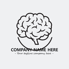 Brain illustration black and white for logo company vector image
