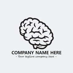 Brain illustration black and white for logo company vector image

