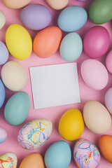 easter eggs on white background