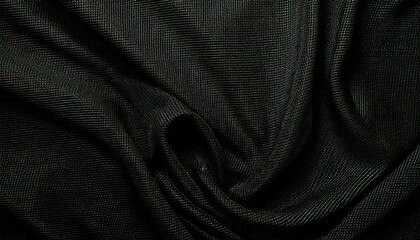 Draped black textured fabric